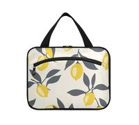 miaozhen Henri Style Lemon Gunmetal hanging travel bag with hook, designer fashion for accessories for women bolsas de maquillaje para mujer L, Henri style Lemon Gunmetal, Modern