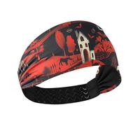 miaozhen Horror Farm Halloween Red Black Cooling sweat headband Stretchy sweat band for women for tennis Gym washing face Gym bandas para el sudor