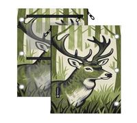 miaozhen inch Binders 3 Ringing 2 Pack Green Deer Bottom Lands 11''x8.9''