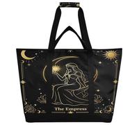 miaozhen Insulated Cooler Tote Bag Keeps Food Hot or Cold Foldable Reusable Cooler Bags with Handles for Shopping Food Travel Beach Camping Mystical Celestial Empress Sun Moon