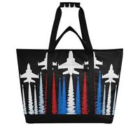 miaozhen Insulated Soft Sided Cooler Bag Hot or Cold Carrier Foldable Reusable Cooler Bags with Handles for Shopping Food Travel Beach Camping Usa Fighter Jets 4th Of July Men