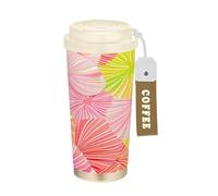 miaozhen James Style Tie-dye Pink Yellow Tumbler Mugs With Lid Insulated Travel Cup Stainless Steel For Hot And Cold 17 oz Leakproof