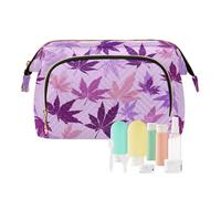 miaozhen Japanese Style Maple Leaf Lavender Purple Make Up Bags Zipper Women's Coin Change Purse for Card Key Organizer bolsas para monedas de mujer