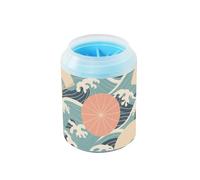 miaozhen Japanese Waves Style Reusable Paw Cleaning Cup with Silicone Brush Soft Feet Grooming Supplies for Medium to Large Dogs para Perros