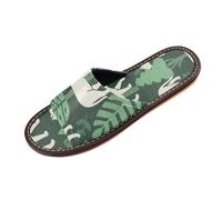 miaozhen Jungle Animal Fox Green White Slippers for Women Men Indoor Summer Soft custom-made Bedroom Slipper for Pool Gym Bath House pantuflas para hombre