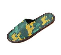 miaozhen Jungle Animal Green Yellow Spa Slippers Indoor Outdoor Summer Non-Slip personalizado para Slip-on Home Shoes for Pool Gym Bath House zapatillas para mujer elegantes