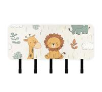 miaozhen Key Holder wall Mount with Mail Organizer & 5 Self-Adhesive Hanging Cartoon Animal Cute Raining Room Decor Key Rack for Living Room Entryway Kitchen