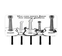 miaozhen Key Holder wall Mount with Mail Organizer & 5 Self-Adhesive Hanging Never Have Too Many Guitars Black wall Decorations Key Hook for Hallway Doorway Living Room