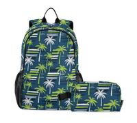 miaozhen Kids School Backpack Boys Summer Tree Neon Green Blue 18L/School Bag Boy,age 8-10 years old,mochila con lonchera para ni?as