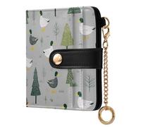 miaozhen Ladies Bifold Wallet Cute Childish Forestland Mallard Duck PU Leather Card Wallet for Men Women Travel