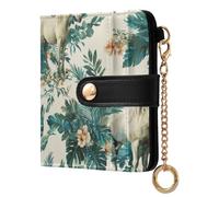 miaozhen Ladies Premium Foldable Wallet Cute Tropical Pony Blu Ray Off White PU Leather Wallet With Card Slots for Men Women Travel