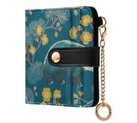 miaozhen Ladies Slim Foldable Wallet Portable Japanese Style Wolverine Aqua PU Leather Card Wallet for Woman Girl