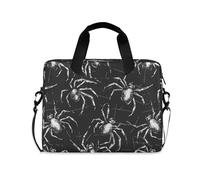 miaozhen Laptop Sleeve Case 15-16 Inch Soft Lining Laptop Storage Bag Scream Spiders Black White Computer Bag with Zipper for Work Travel