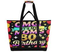 miaozhen Large Soft Sided Cooler Bag Hot or Cold Carrier Insulated Grocery Bag for Everyday Use Groceries Food Delivery Shopping Omg It's My Mom's 80th Birthday
