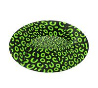 miaozhen Leopard Pattern Neon Green Black Pet Dog Beds Removable & Washable fluffier Kitten Beds for Medium Size Pets Sleeping camas para perro 22'' x 17''
