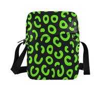 miaozhen Leopard Pattern neon green blackmessenger bag for women crossbody Casual Purse Adjustable Strap for business business