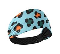 miaozhen Leopard Print Orange Cyan Blue Cooling sweat wicking headband women Stretchy head for Yoga basketball Athletic Sports basketball bandas para el cabello deportivas
