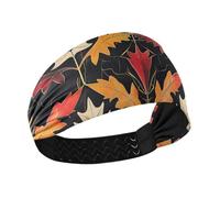 miaozhen Maple Pattern Marble Texture Colorful Moisture Wicking sport headbands for women Stretchy sweat band for women for make up Athletic Sports Football basketball banda para la cabeza