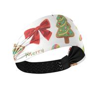 miaozhen Merry Christmas Cartoon Brown Gingerbread Non-Slip? thick headbands for women Stretchy head for Football Daily use basketball Yoga banda para el cabello