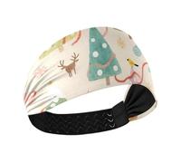 miaozhen Merry Christmas Colorful Christmas Tree Moisture Wicking gym headband Elastic sweatband for washing face Volleyball Daily use Athletic Sports bandas elásticas para el cabello
