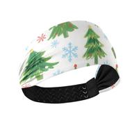 miaozhen Merry Christmas Green Christmas Tree Non-Slip? wide headbands Elastic sweatband for Workouts hiking Athletic Sports Workouts diadema para ni?as