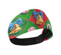 miaozhen Merry Christmas Pink Candy Bell Moisture Wicking thick headbands Elastic sweat bands for Yoga Daily use Gym Gym bandas elásticas para el cabello