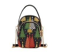 miaozhen Merry Christmas Trees Buffalo Leopard trendy cross body purses with multi pockets handbags for women for birthday gifts mariconera para mujer