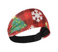 miaozhen Merry Christmas White Snowflakes no slip stretch headbands for women Elastic hair bands for Athletic Sports Workouts hiking hiking bandas para el cabello deportivas