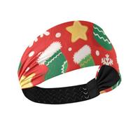 miaozhen Merry Christmasgreen Christmas Stockings no slip thick headbands Elastic hairbands for women's hair for Workouts Athletic Sports make up Athletic Sports cinta para el cabello