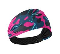 miaozhen Modern Camouflage Magenta Black Light Non-Slip? women's fashion headbands Stretchy sweaty bands for Daily use basketball Football tennis banda para la cabeza