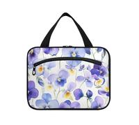 miaozhen New Brunswick Purple Violet Beauty Flowers hanging cosmetic bag for women with hook, designer fashion for men bolso viajero para mujer L, New Brunswick purple violet beauty flowers, Modern