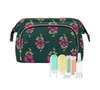 miaozhen Northern Ireland Clover Leaf Fuchsia Sage Green Makeup Cosmetic Bag Waterproof Change Purse for Cosmetic Organizer de maquillaje para