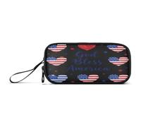 miaozhen Nylon Boys Pencil Bag God Bless America for Christians