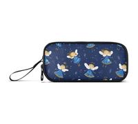 miaozhen Nylon Girls Pencil Bag Angel Navy Blue