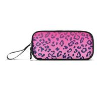miaozhen Nylon Large Pencil Bag For Boys Pink Leopard Print Large Capacity Pencil Case Stationery Organizer for College Men estuche para