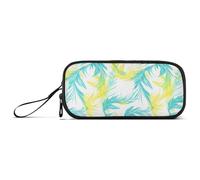miaozhen Nylon Large Pencil Bags Hand-drawn Design Phoenix Neon Yellow Blue Big Capacity Large Pencil Case Stationery for Middle School Preppy estuche para