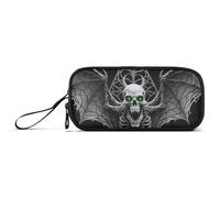 miaozhen Nylon Large Pencil Case Pencil Bag Card Style Evil Skeleton Tarot High Capacity Zipper Pencil Case School Stationery for College Boys estuche para
