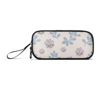 miaozhen Nylon Pen Case Pencil Bag Succulent Light Blue Beige High Capacity Zipper Mesh Pencil Case School Stationery for College Teacher estuche para