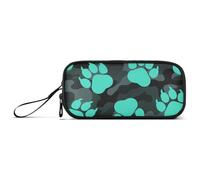miaozhen Nylon Pencil Bag Pen Case Animal Footprint Bear Turquo Black Camouflage Big Capacity Zip Pencil Case Stationery for High School Nurse estuche para