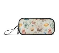miaozhen Nylon Pencil Bag School Ocean Animals Turtle Jellyfish