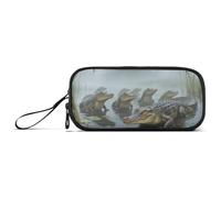 miaozhen Nylon Pencil Bags For Kids Crocodile Marsh Crocodile Big Capacity Pencil Case With Compartments Stationery Bag for College Teen Boys estuche para