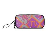miaozhen Nylon Pencil Bags For Teen Girls Constellation Airbrush Style Purple Orange Big Capacity Big Pencil Case With Zipper Stationery Organizer for School Woman estuche para
