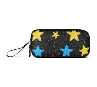 miaozhen Nylon Pencil Bags For Teen Girls Stars Glittering Handy Drawn Large Capacity Pencil Case Organizer Stationery for College Preppy estuche para