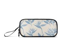 miaozhen Nylon Pencil Bags With Zipper Crane Flower Sage Green Blue Large Capacity Art Pencil Case Stationery Organizer for Elementary Adolescents estuche para