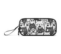 miaozhen Nylon Pencil Case Pencil Bag Cartoon Style Cute Animal Cat Paw High Capacity Large Pencil Case School Stationery for College Girls estuche para
