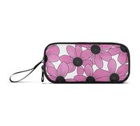 miaozhen Nylon Pencil Cases For College Students Black-eyed Susan Simple Line Art Valentinesnes Peach Big Capacity Pencil Case With Zipper Stationery Bag for Preppy School Nurse estuche para