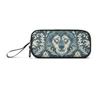 miaozhen Nylon School Pencil Bags William Morris Style Design Wolf Teal High Capacity Mesh Pen Pencil Case Stationery Organizer for Middle School Man estuche para