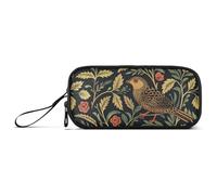 miaozhen Nylon School Supply Pencil Bag William Morris Design Bird Large Capacity Zipper Mesh Pencil Case Stationery Organizer for High School Preppy estuche para