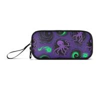 miaozhen Nylon Teen Pencil Bag Purple Dark animal sea Monster Green Large Capacity Pencil Case With Zipper Stationery for High School Teens estuche para