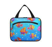 miaozhen Ocean Animal Tropical Fish Blue Colorful hanging mens travel bag toiletry with hook, designer chic for dad bolso viajero para mujer L, ocean animal tropical fish blue colorful, Modern